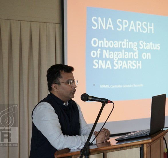 Shalinder Sachdeva speaking at SNA- Sparsh training held at Directorate of Treasuries & Accounts, Kohima.